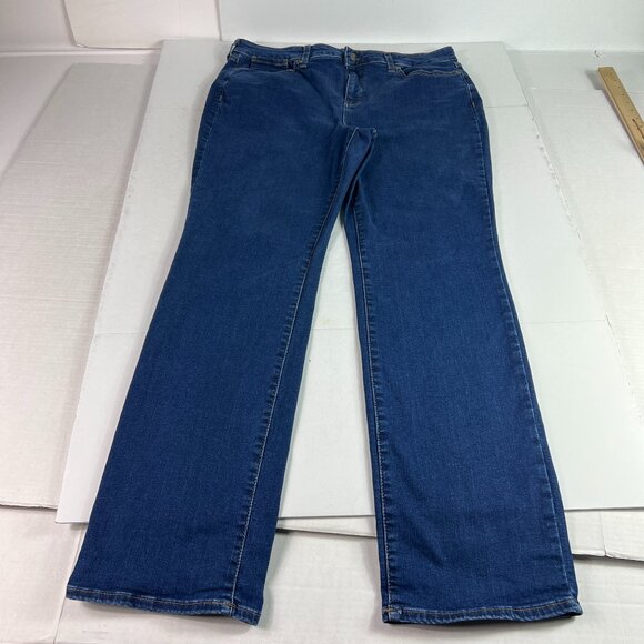 Not Your Daughters Jeans Women's 36x31* Marilyn Straight Dark Blue Denim Tag 16 - Picture 1 of 16